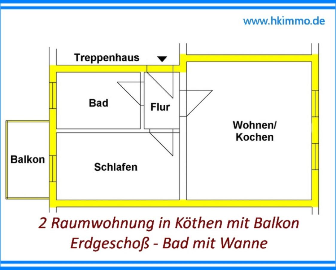 2-Raumwohnung in Köthen - Grundriss