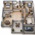 Grundriss in 3D dargestellt