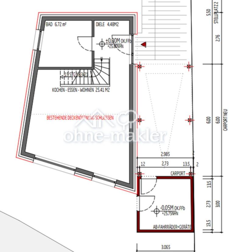EG mit Möglichkeit Carport
