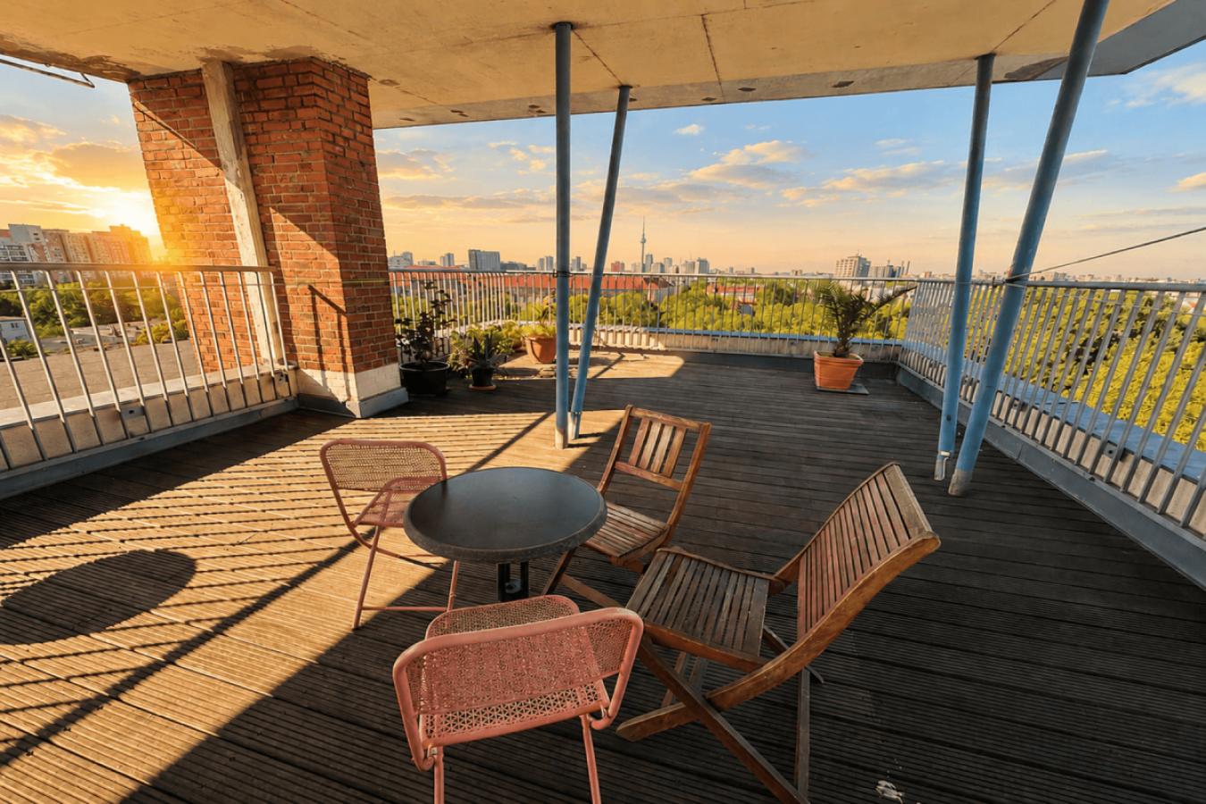 Sonnenuntergang Dachterrasse