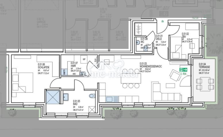 Grundriss Wohnung 1