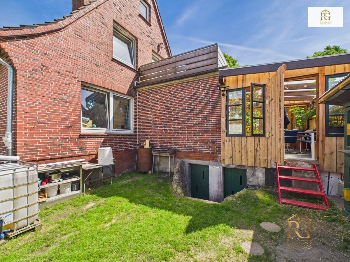 Blick auf das Haus von hinten