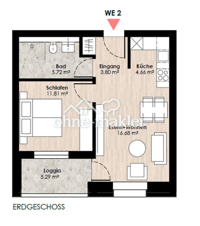 Grundriss WE2 EG