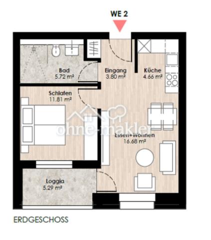 Grundriss WE2 EG