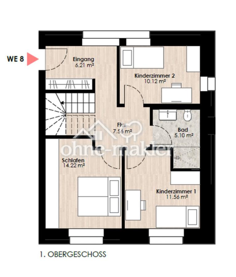 Grundriss WE8 1.OG