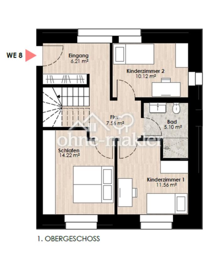 Grundriss WE8 1.OG