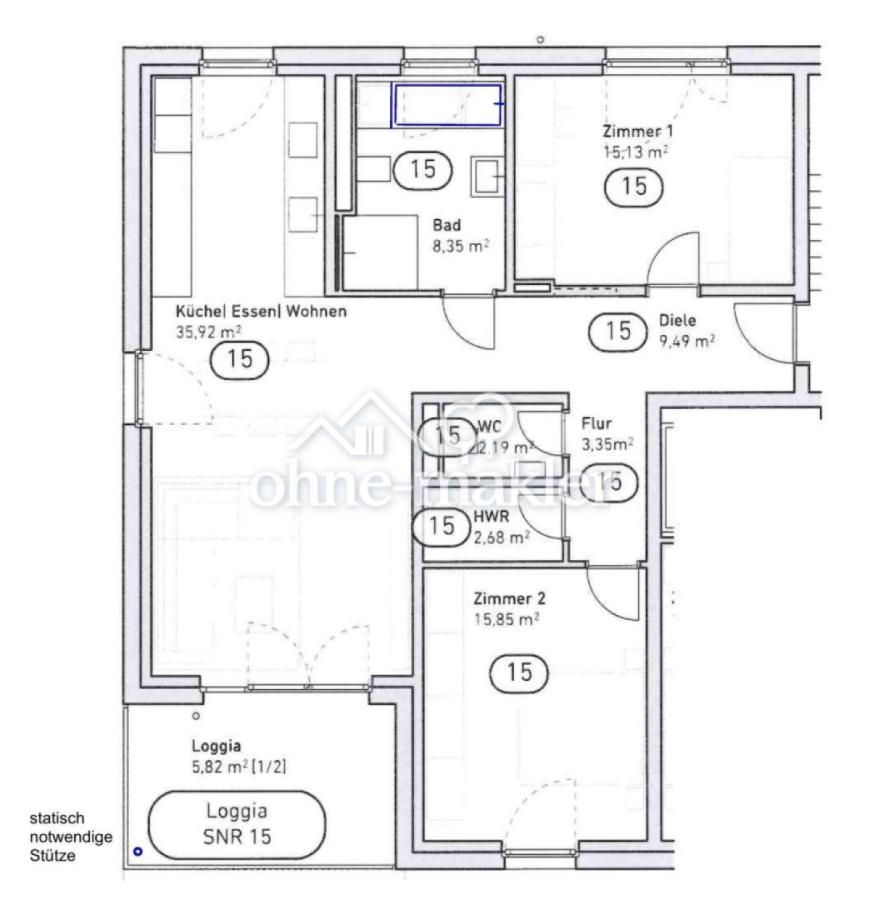 Grundriss Wohnung 15