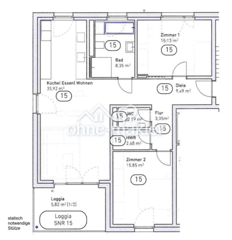 Grundriss Wohnung 15