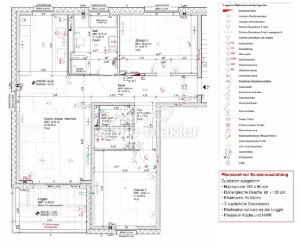 Grundriss mit Elektroplanung