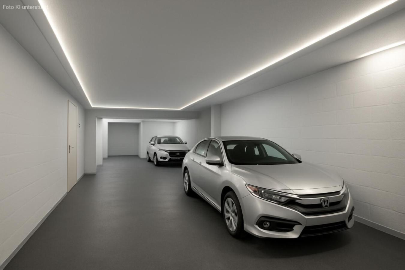 Tiefgarage für zwei PKW  (Gestaltungsvorschlag KI-generiert)