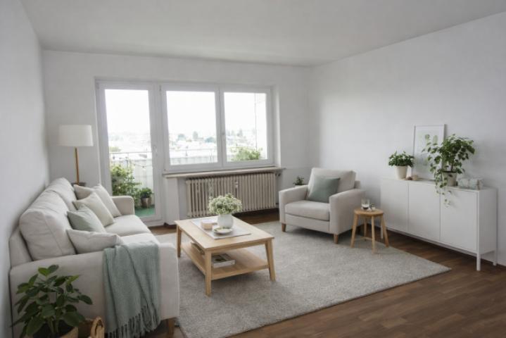 Wohnzimmer KI generiert