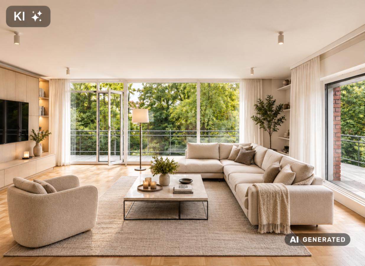 EG Wohnzimmer mit Terrasse KI