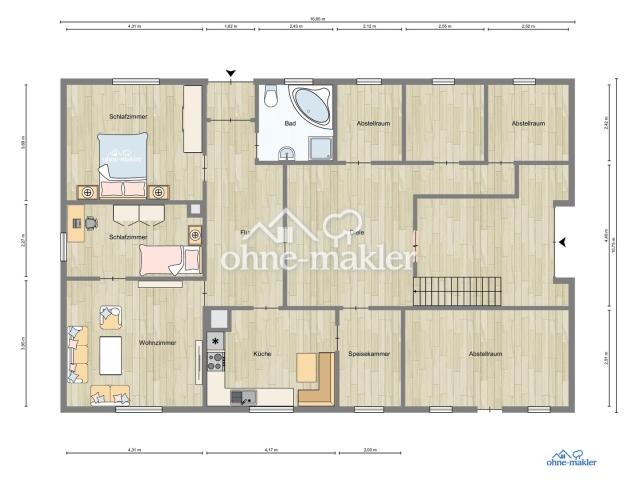 Grundriss EG visualisiert