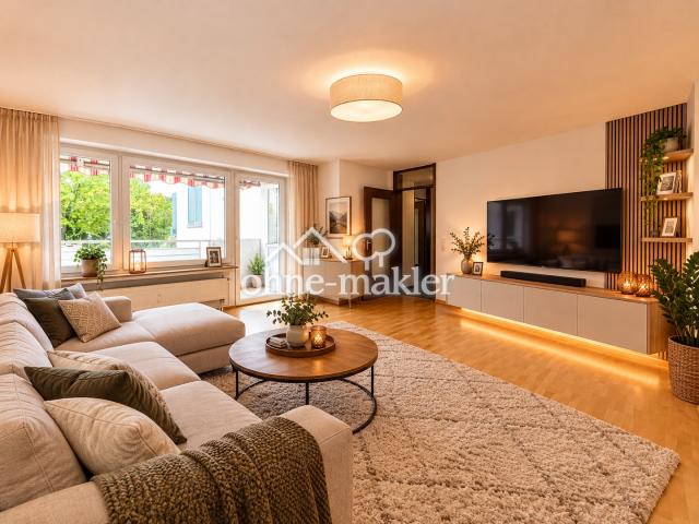 Wohnzimmer möbliert (KI)