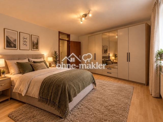 Schlafzimmer möbliert (KI)