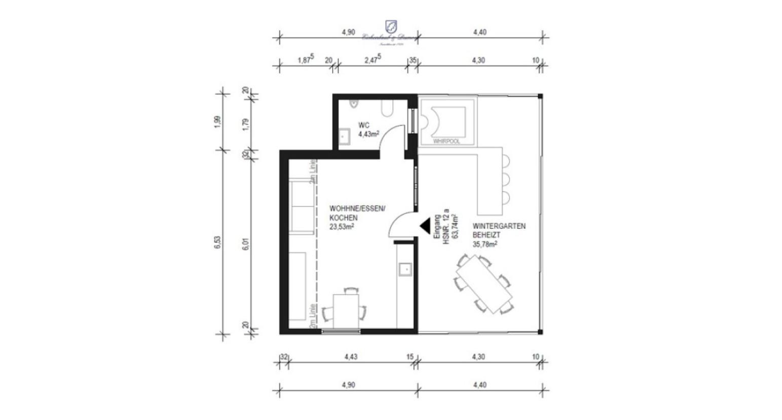 Grundriss Partyhaus