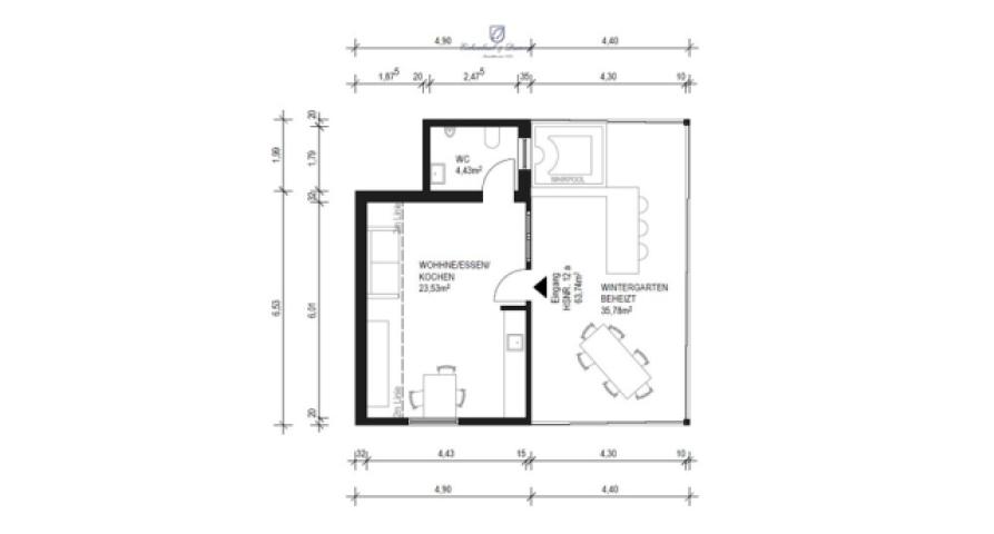 Grundriss Partyhaus