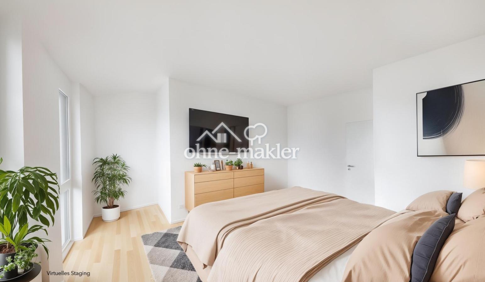 Schlafzimmer virtuell möbliert