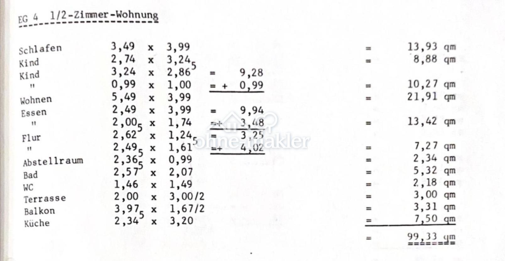 Wohnflächenberechnung