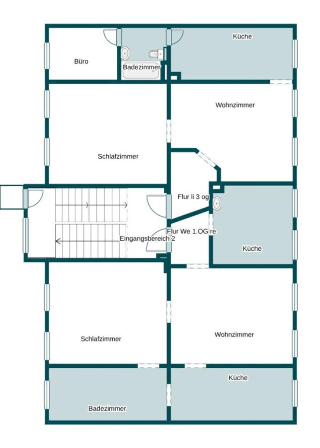 Grundriss Skizze 1. Etage