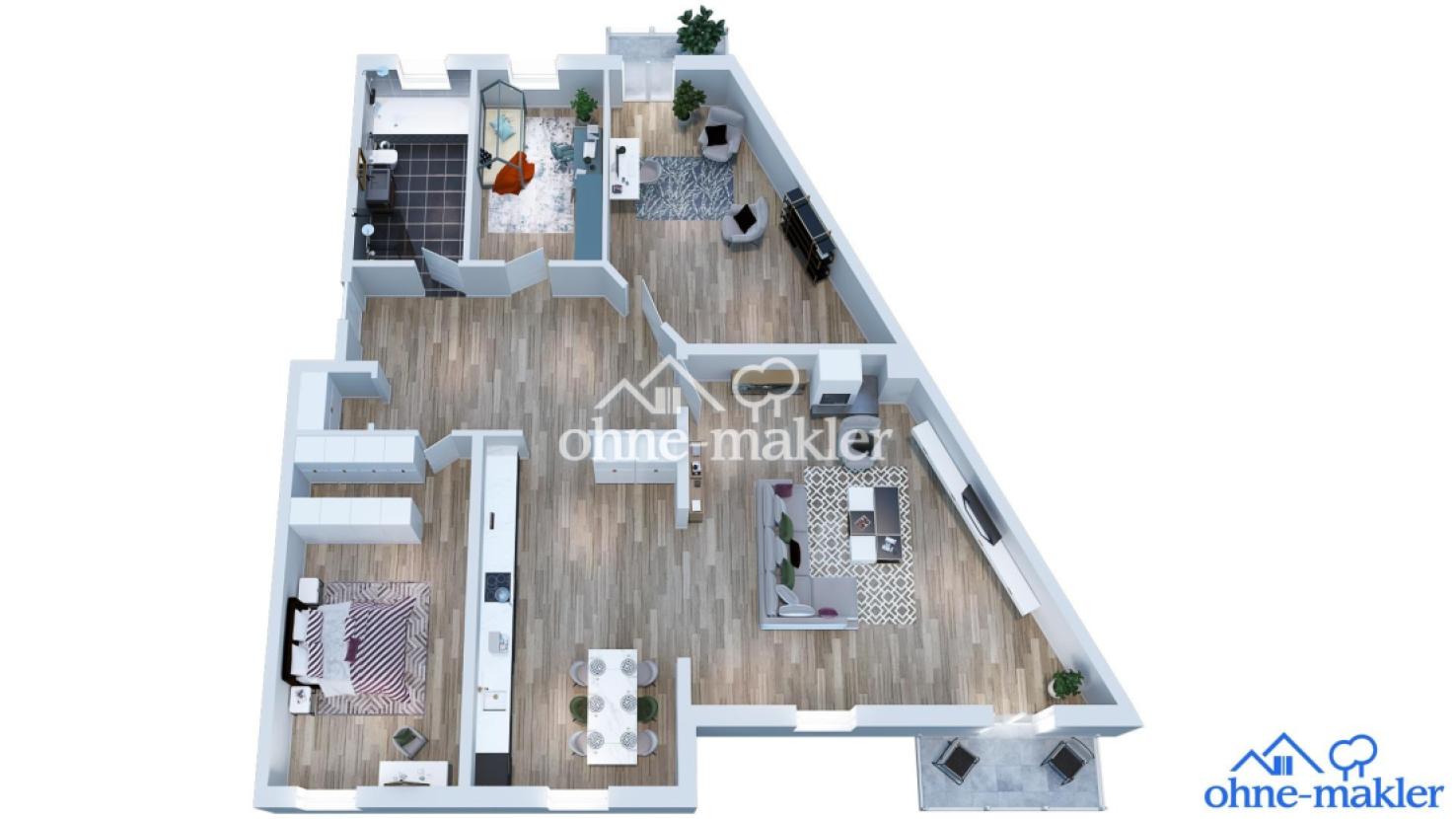 2 Balkone im DG