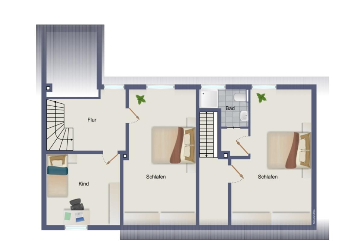 Grundriss OG (beide Wg)