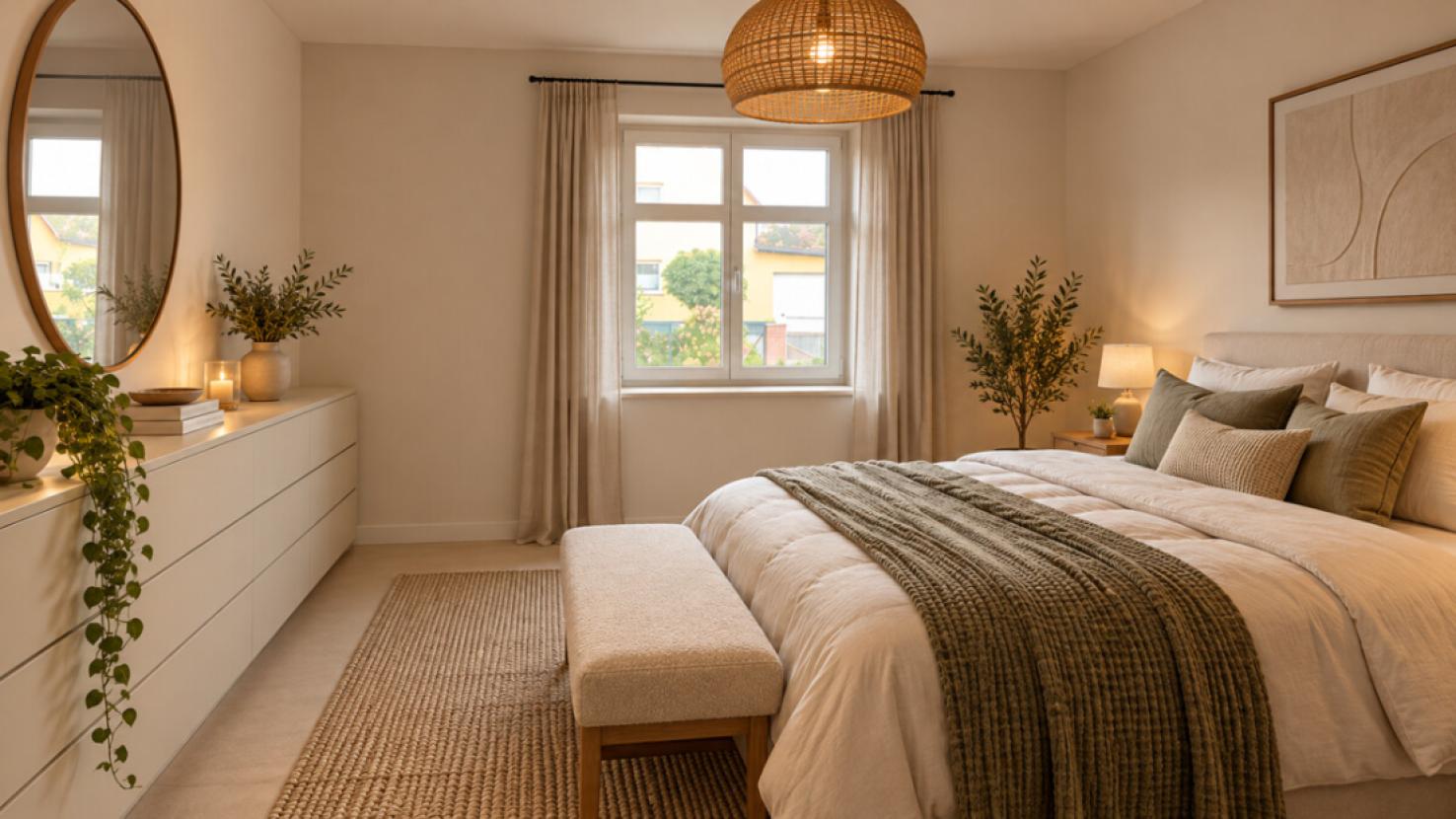 Schlafzimmer virtuell eingerichtet