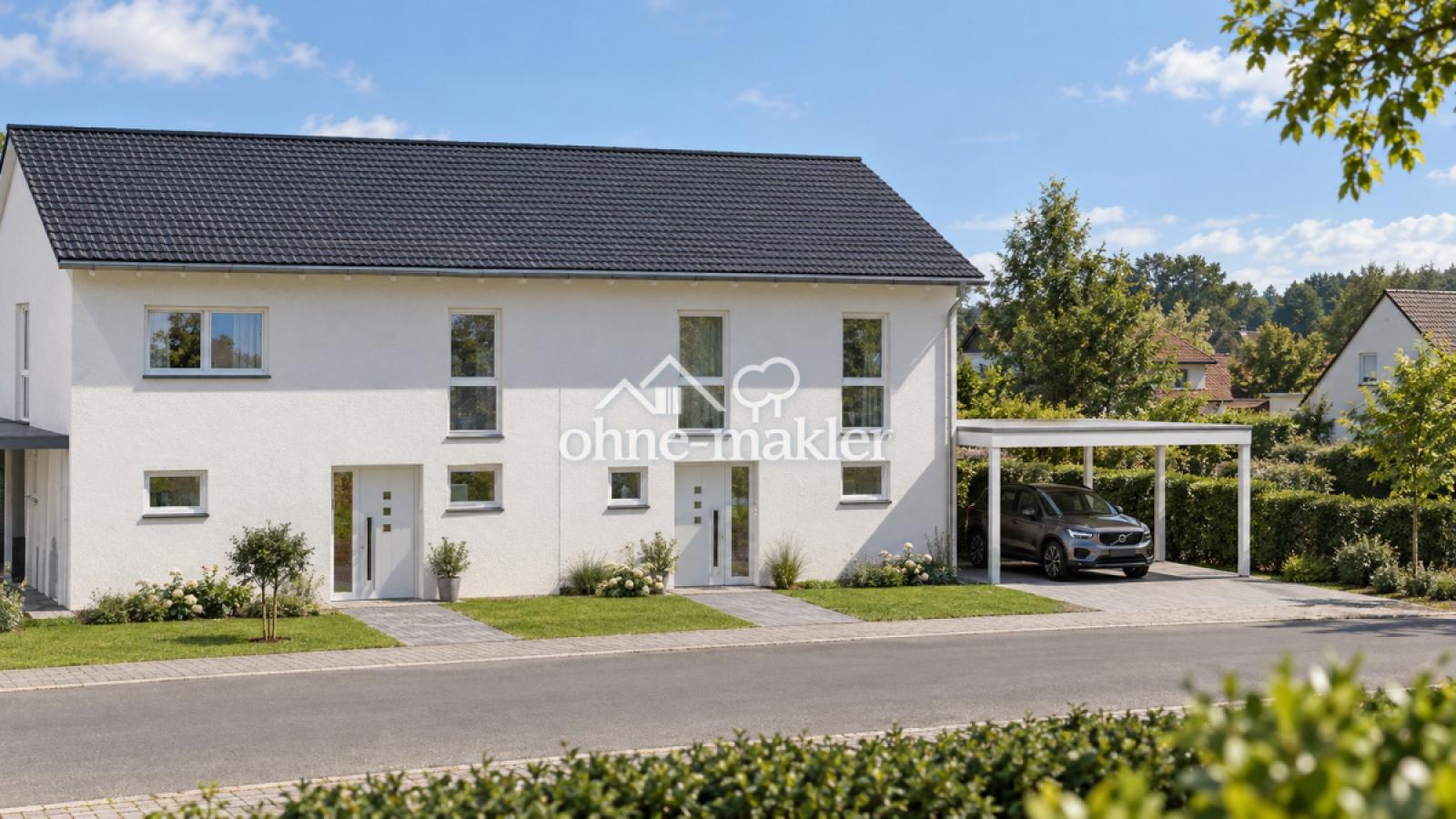 Blick Eingang Doppelhaus