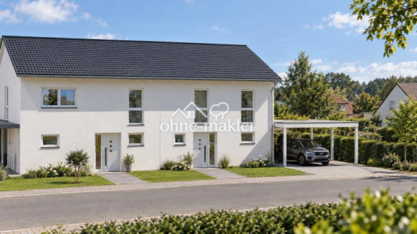 Blick Eingang Doppelhaus