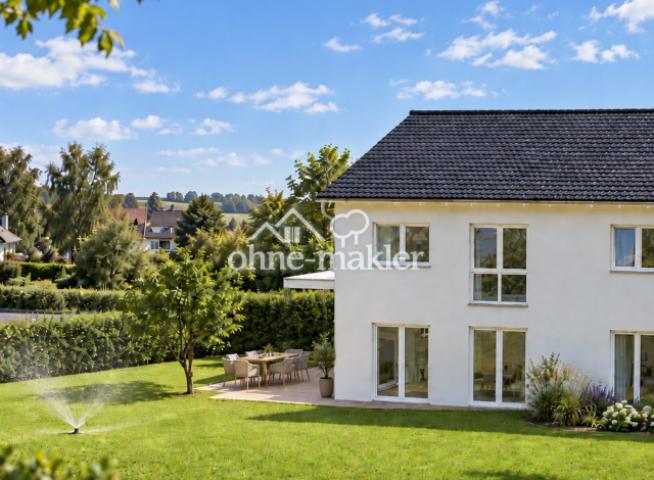 Blick Gartenseite Doppelhaus