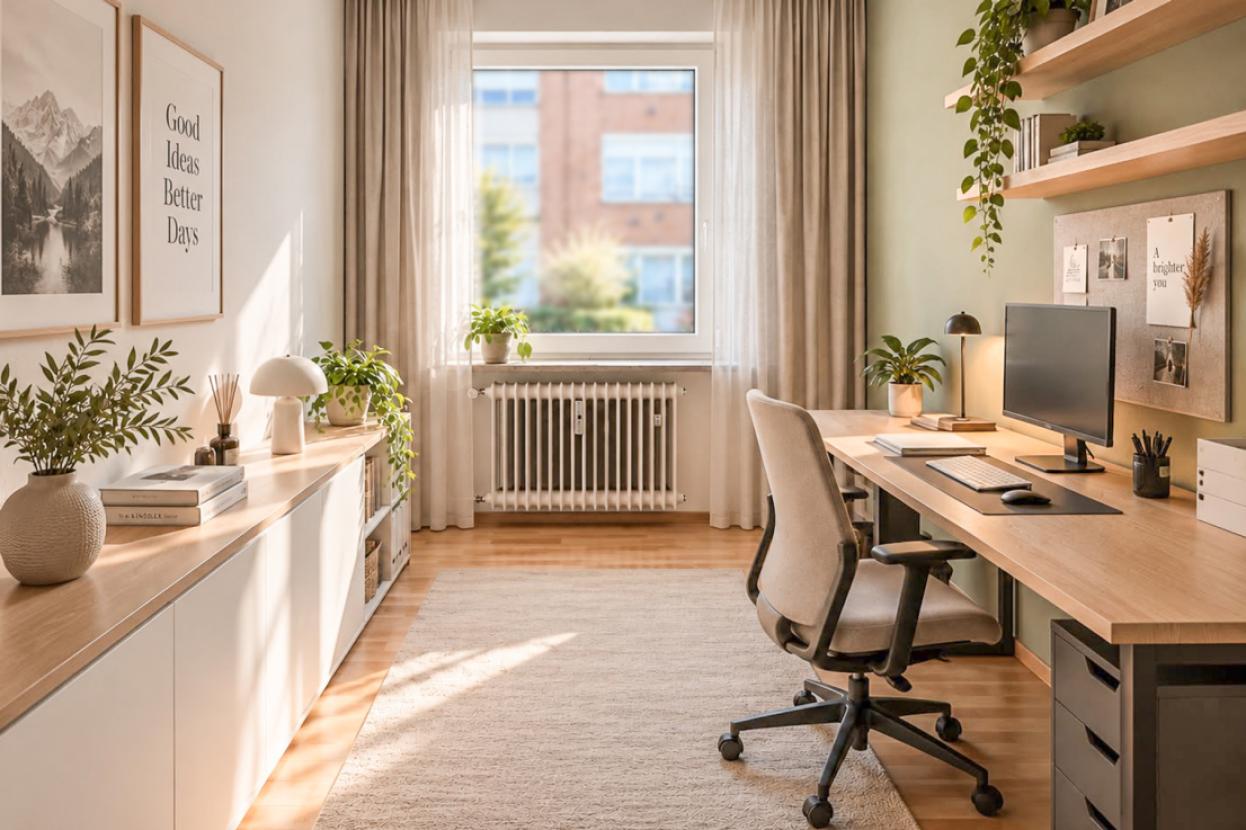 kleines Zimmer Visualisierung Büro