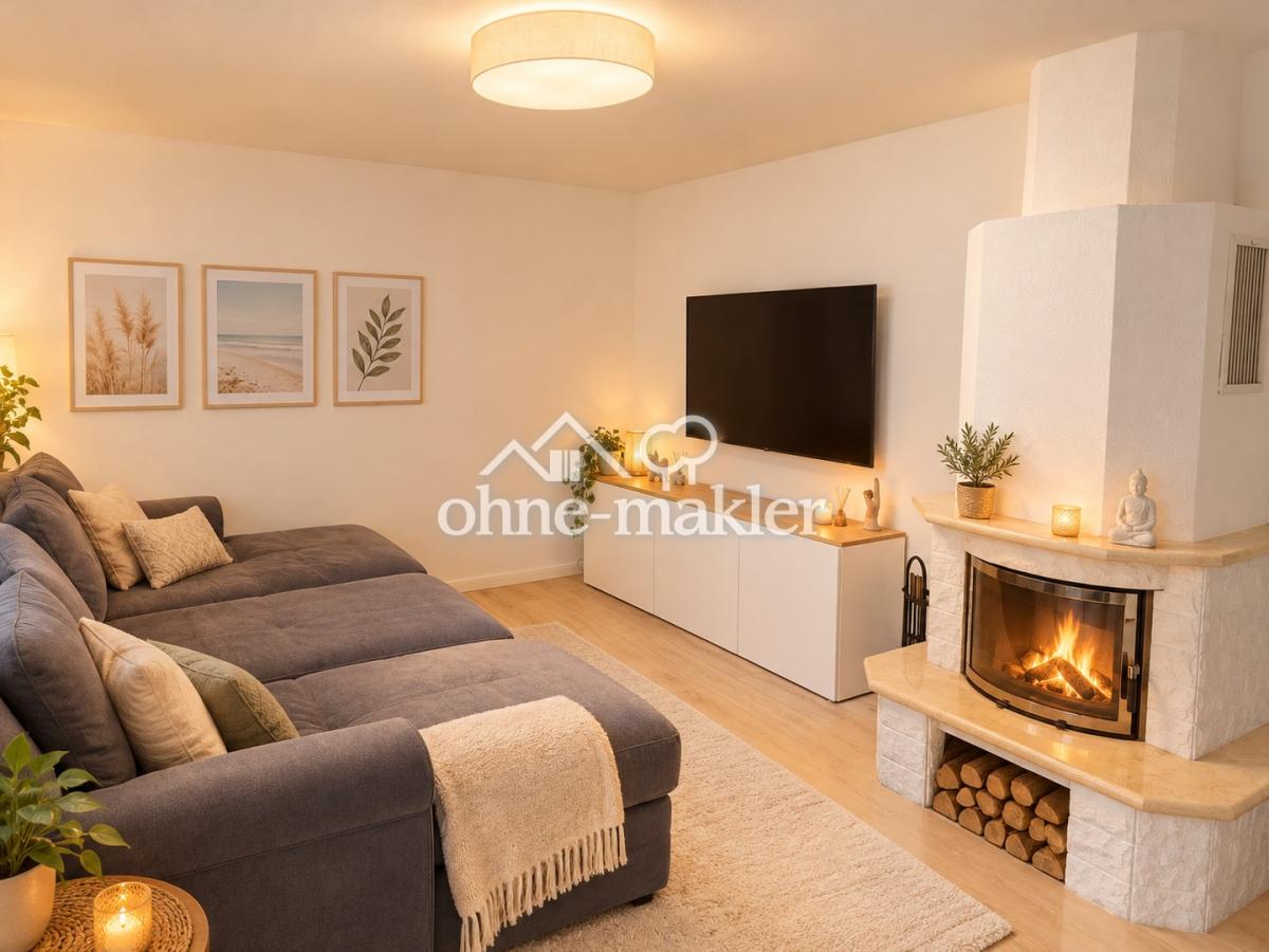 Wohnzimmer mit Kamin