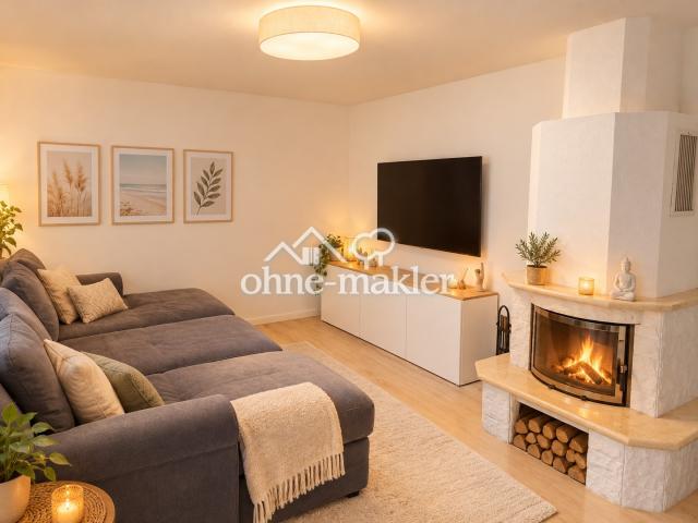 Wohnzimmer mit Kamin