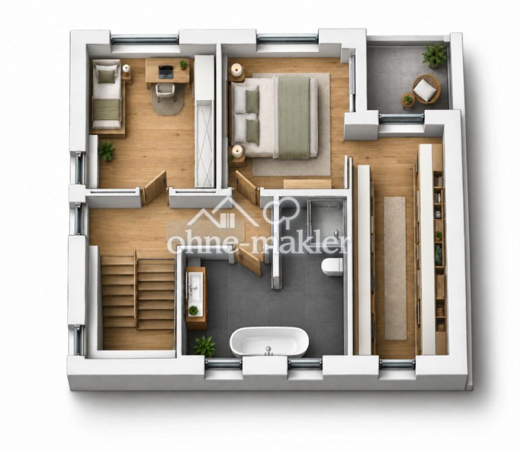 Grundriß 3 D Obergeschoß