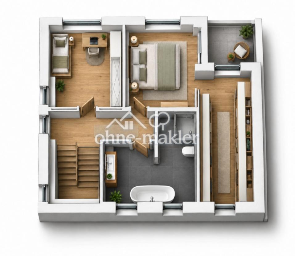 Grundriß 3 D Obergeschoß