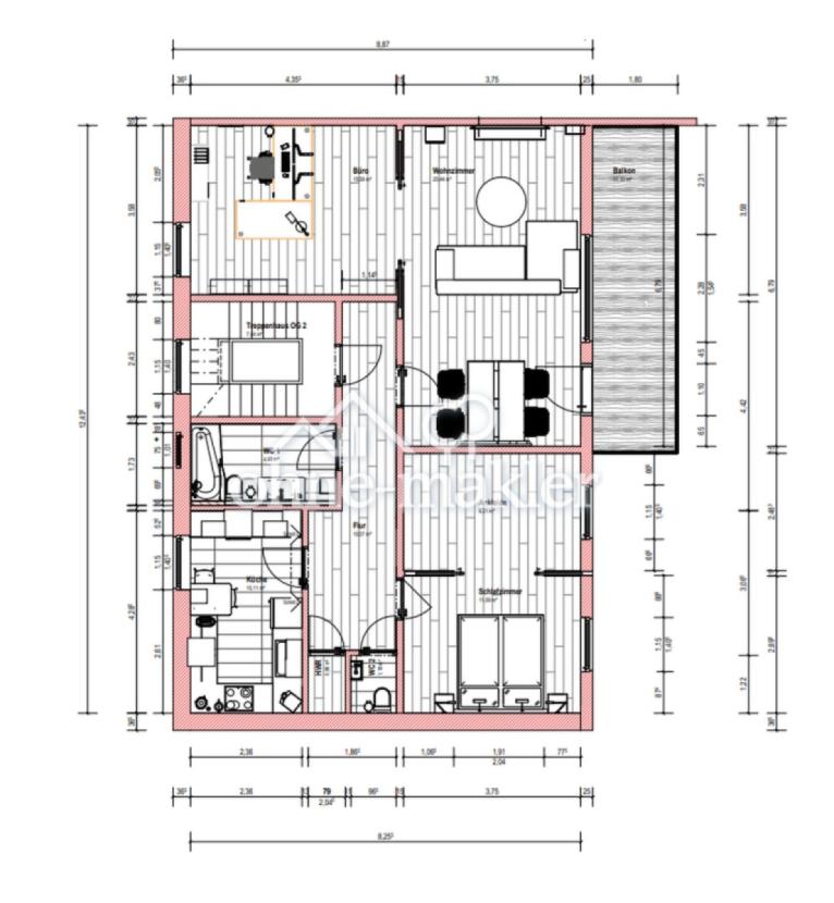 Grundriss der Wohnung
