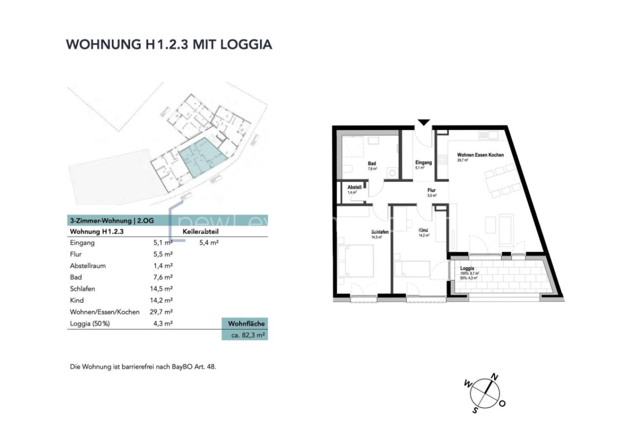 Wohnung H1.2.3 mit Loggia