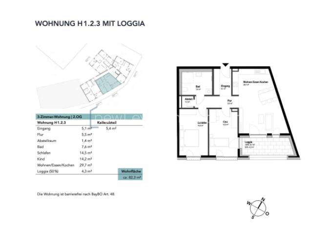 Wohnung H1.2.3 mit Loggia