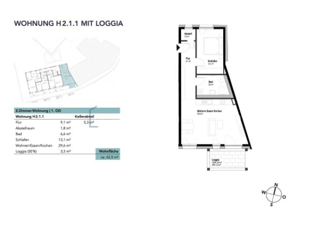 Wohnung H2.1.1 mit Loggia