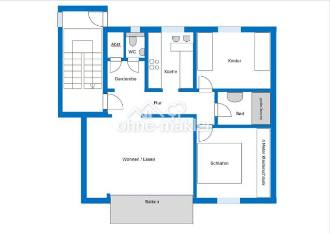 Grundriss der Wohnung