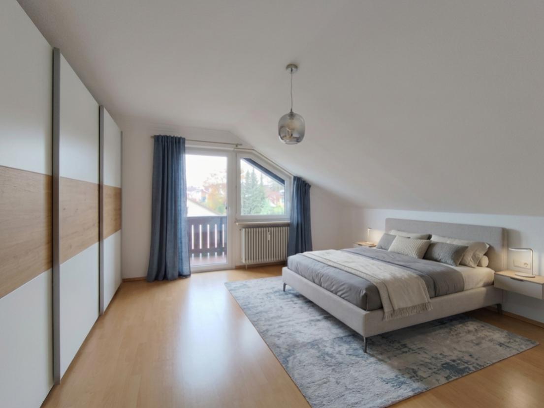 Veranschaulichung Schlafzimmer - mit KI möbliert