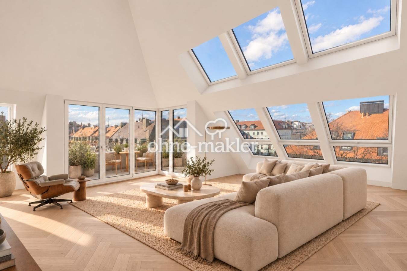 Wohnen / Dachterrasse KI visu.