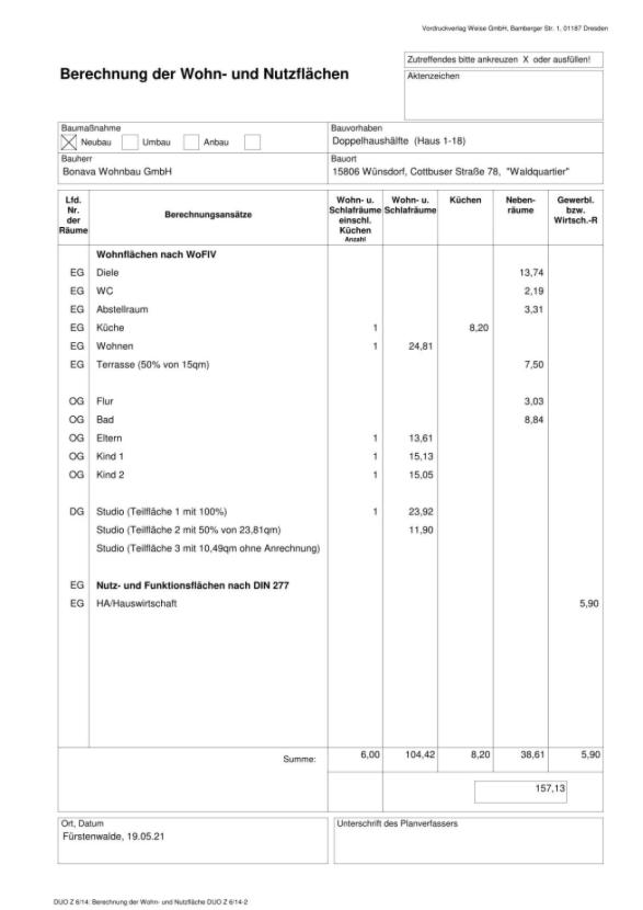 Wohnflächenberechnung