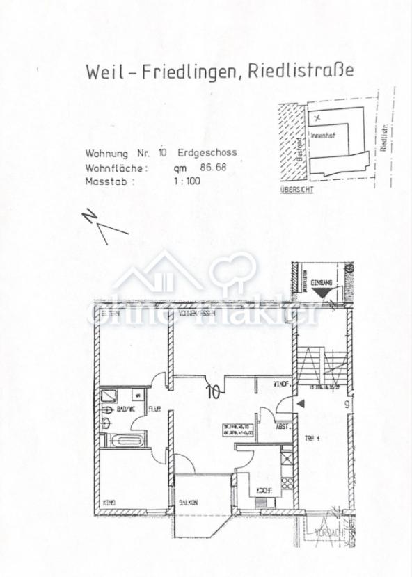 Grundriss der Wohnung