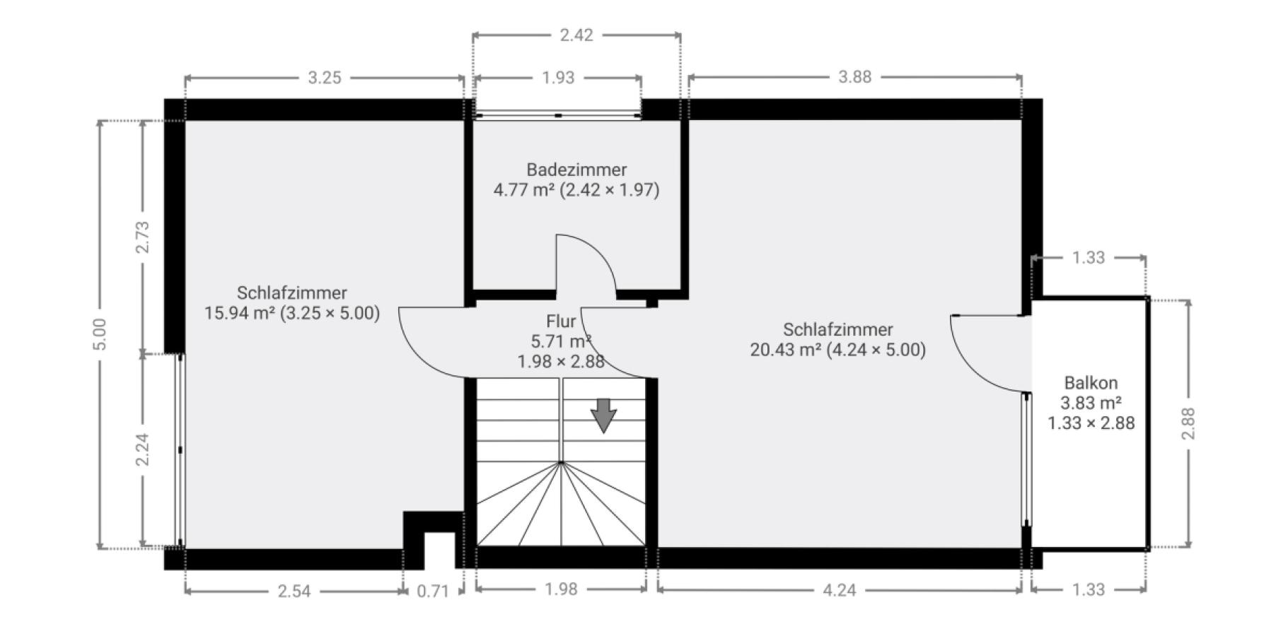 Grundriss Skizze 1.OG