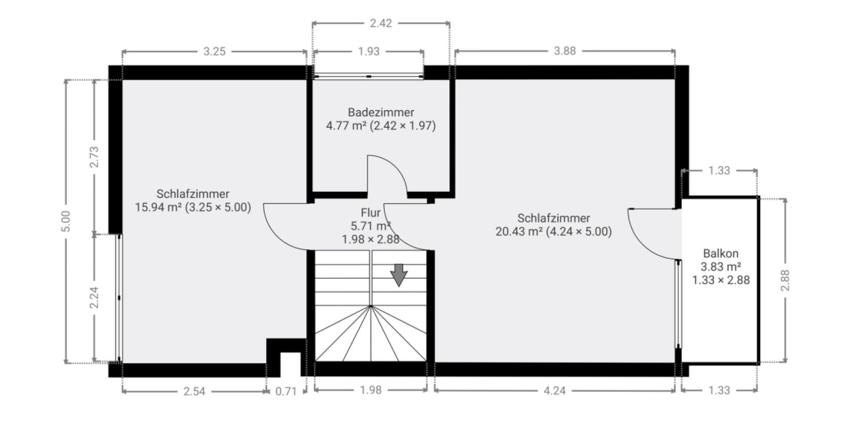 Grundriss Skizze 1.OG