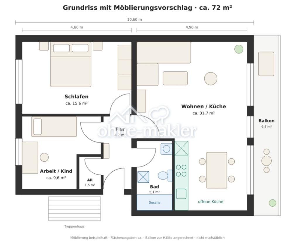 Grundriss möbliert