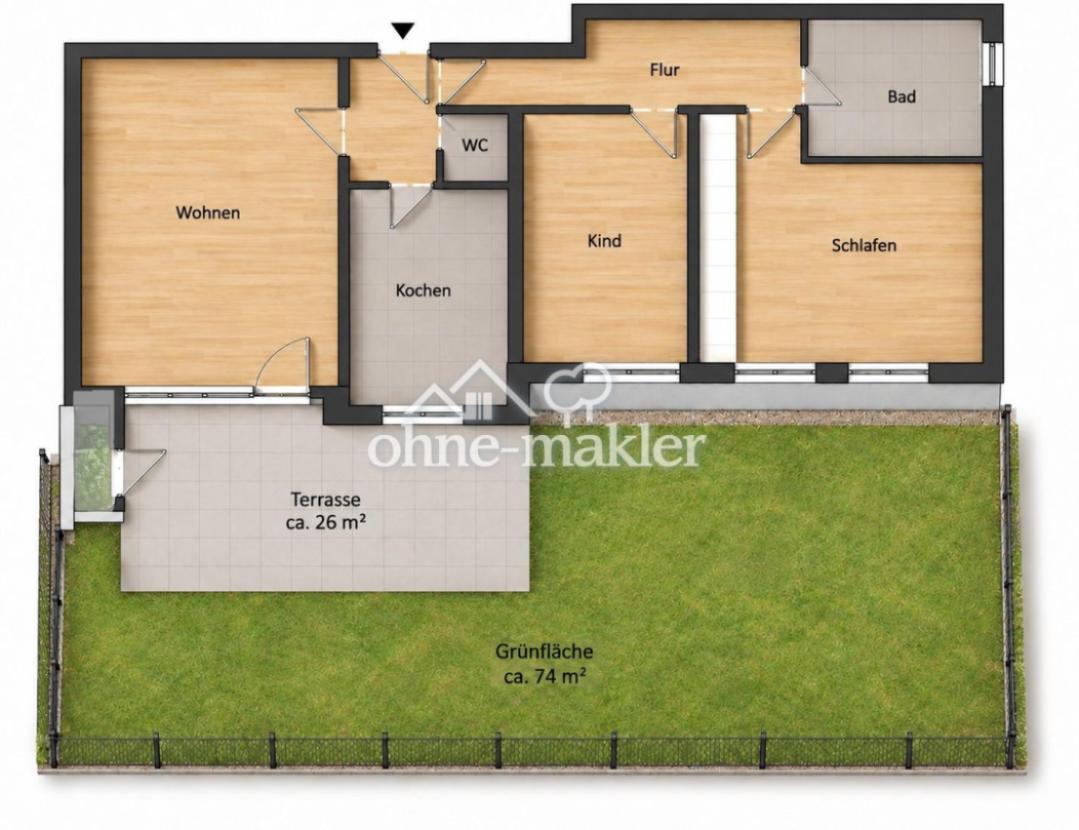 Grundriss EG+Terr+Freifläche