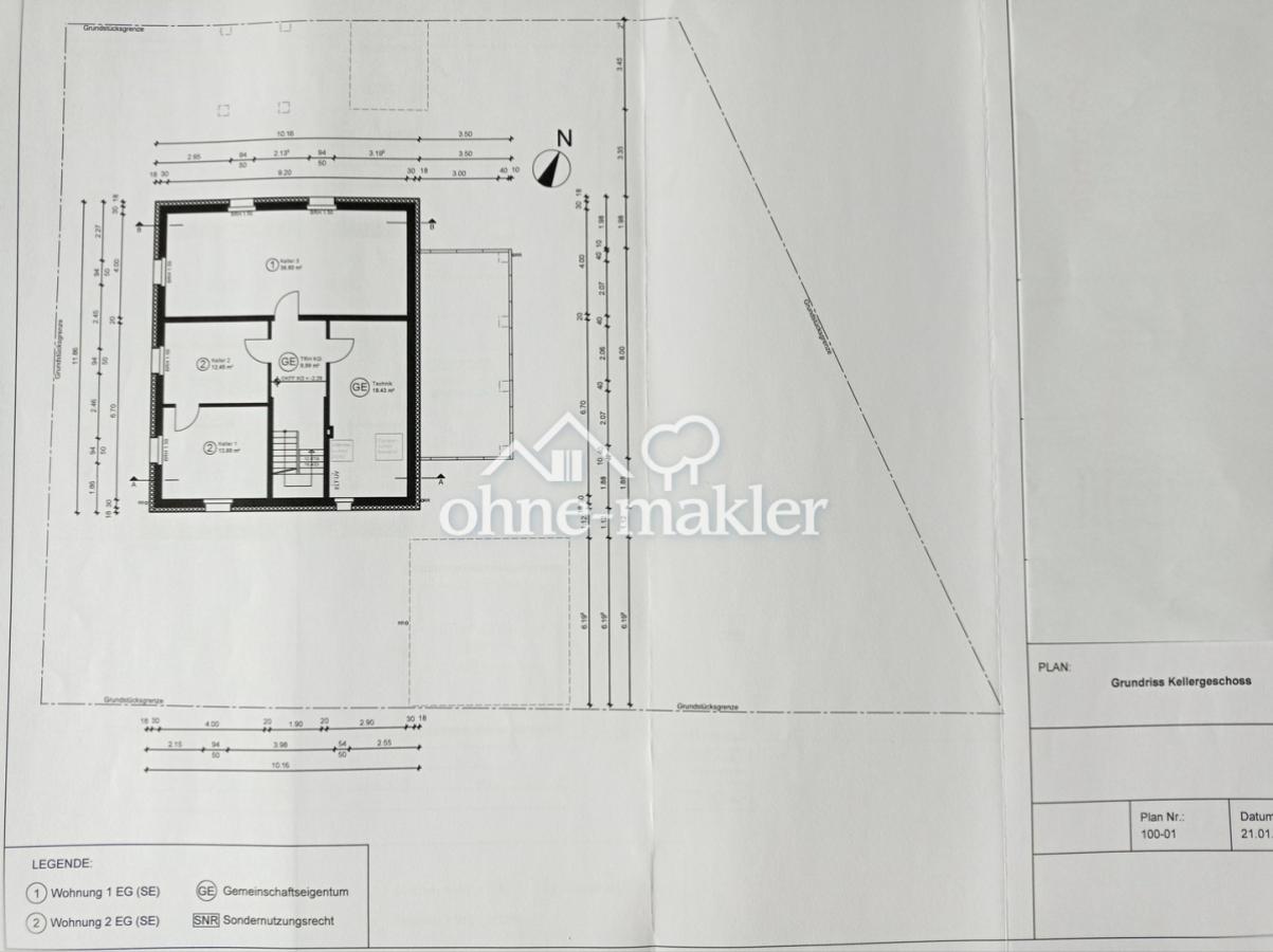 Größe der Kellerräume ca. 26qm