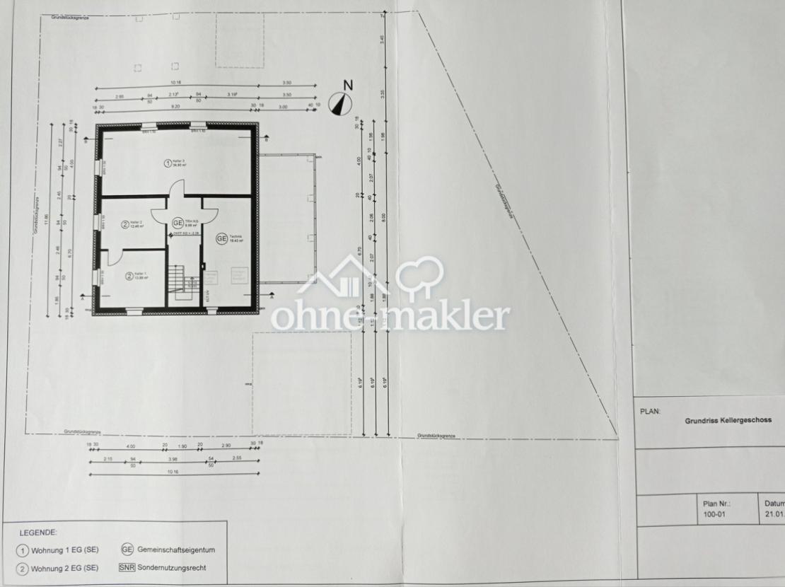 Größe der Kellerräume ca. 26qm